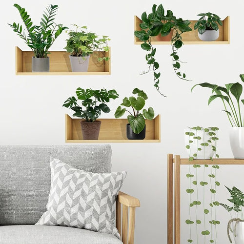 3pcs Plant Wall Sticker Set Home Decor