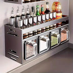 Stainless Steel Wall-Mounted Kitchen Spice Rack