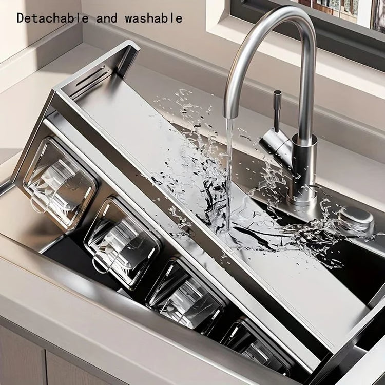 Stainless Steel Wall-Mounted Kitchen Spice Rack