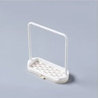 Solid Color Kitchen Storage Rack, Towel, Sponge & Soap Holder Organizer