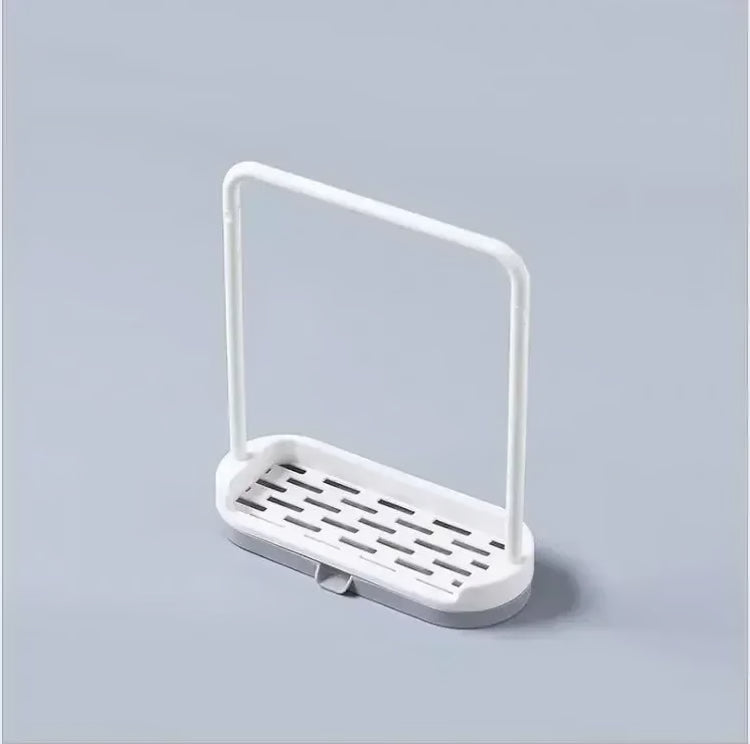 Solid Color Kitchen Storage Rack, Towel, Sponge & Soap Holder Organizer
