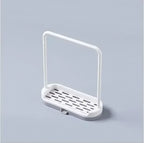 Solid Color Kitchen Storage Rack, Towel, Sponge & Soap Holder Organizer