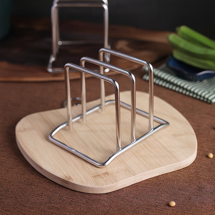 Heavy-Duty Stainless Steel Pot Lid and Cutting Board Organizer Combo, Space-Saving Countertop Rack with Non-Shake Design