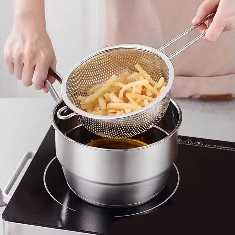 Portable Stainless Steel Colander Basket, Multipurpose Strainer for Kitchens, Comfortable Grip