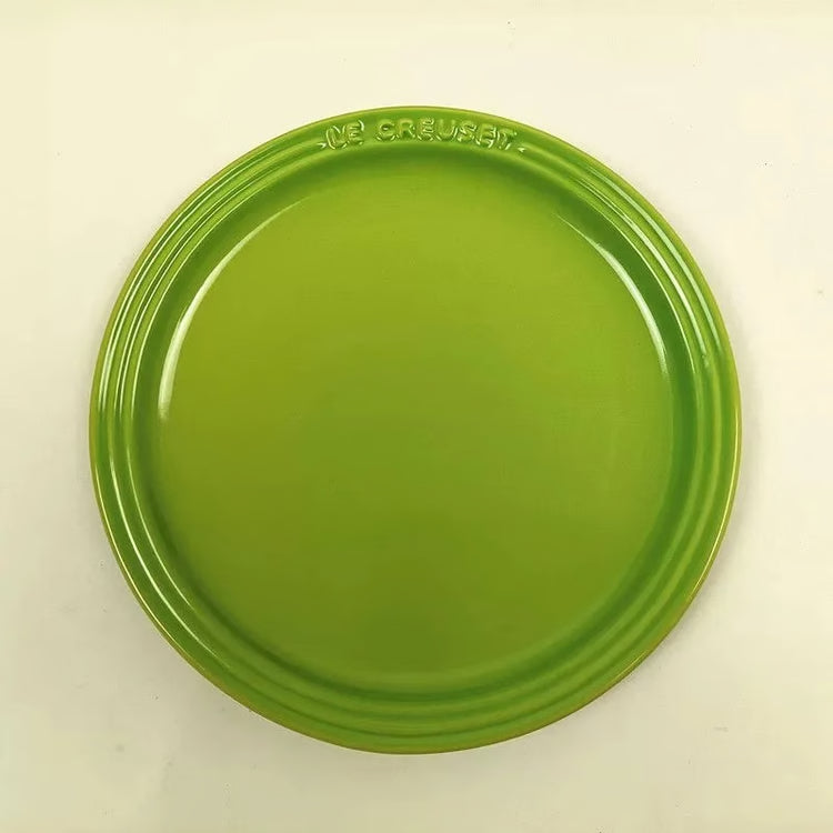 Rainbow Enamel Dinner Plates Set Colorful Round Decorative Tableware