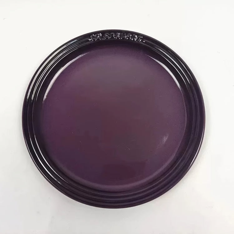 Rainbow Enamel Dinner Plates Set Colorful Round Decorative Tableware