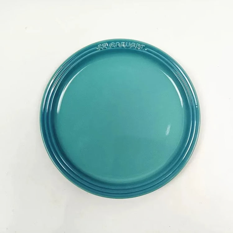 Rainbow Enamel Dinner Plates Set Colorful Round Decorative Tableware