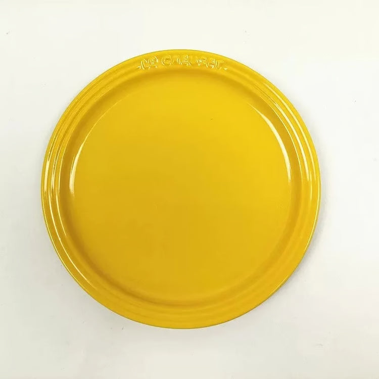Rainbow Enamel Dinner Plates Set Colorful Round Decorative Tableware