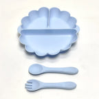 Children's Silicone Dinner Plate Set, Fruit Plate with Convenient Desktop Adsorption, Safe Tableware