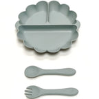 Children's Silicone Dinner Plate Set, Fruit Plate with Convenient Desktop Adsorption, Safe Tableware