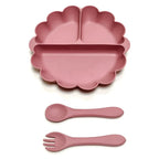 Children's Silicone Dinner Plate Set, Fruit Plate with Convenient Desktop Adsorption, Safe Tableware