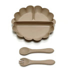Children's Silicone Dinner Plate Set, Fruit Plate with Convenient Desktop Adsorption, Safe Tableware