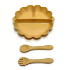 Children's Silicone Dinner Plate Set, Fruit Plate with Convenient Desktop Adsorption, Safe Tableware
