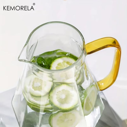 Diamond Texture Glass Teapot and Carafe Set – Heat-Resistant Transparent Pitcher for Hot and Cold Drinks