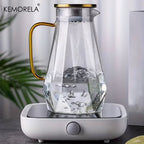 Diamond Texture Glass Teapot and Carafe Set – Heat-Resistant Transparent Pitcher for Hot and Cold Drinks