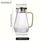 Diamond Texture Glass Teapot and Carafe Set – Heat-Resistant Transparent Pitcher for Hot and Cold Drinks