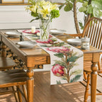 Elegant Protea Floral Table Runner for Romantic Table Decor & Valentines Centerpiece