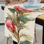 Elegant Protea Floral Table Runner for Romantic Table Decor & Valentines Centerpiece