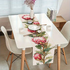 Elegant Protea Floral Table Runner for Romantic Table Decor & Valentines Centerpiece