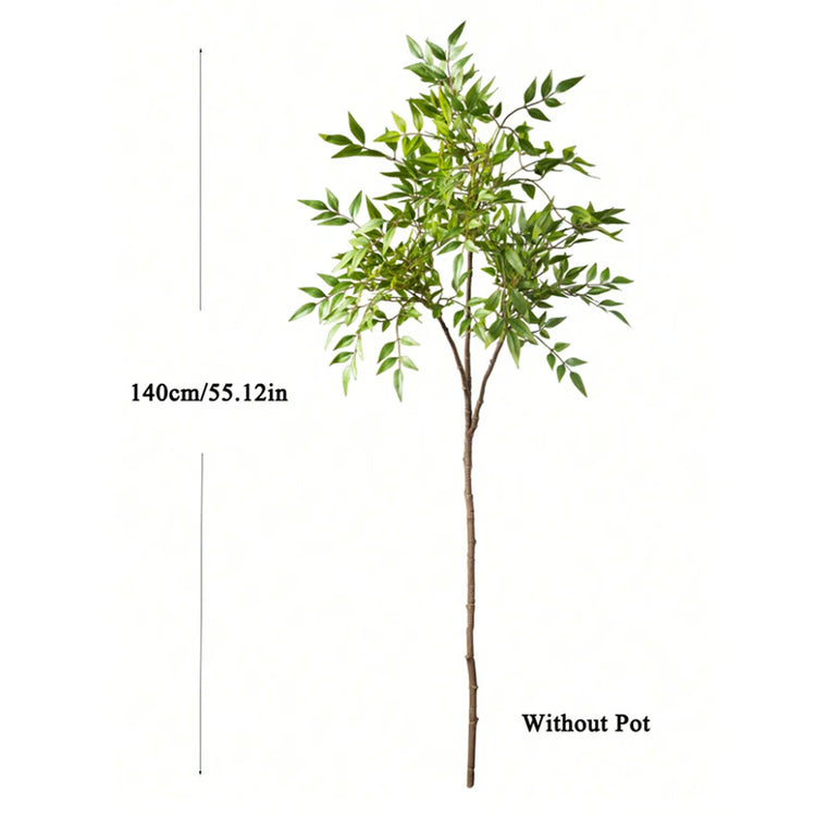 Green Tall Plants Fake, Artificial Plants Nandina Tree, Faux Branches Leaves Plants for Home Garden Office Decor