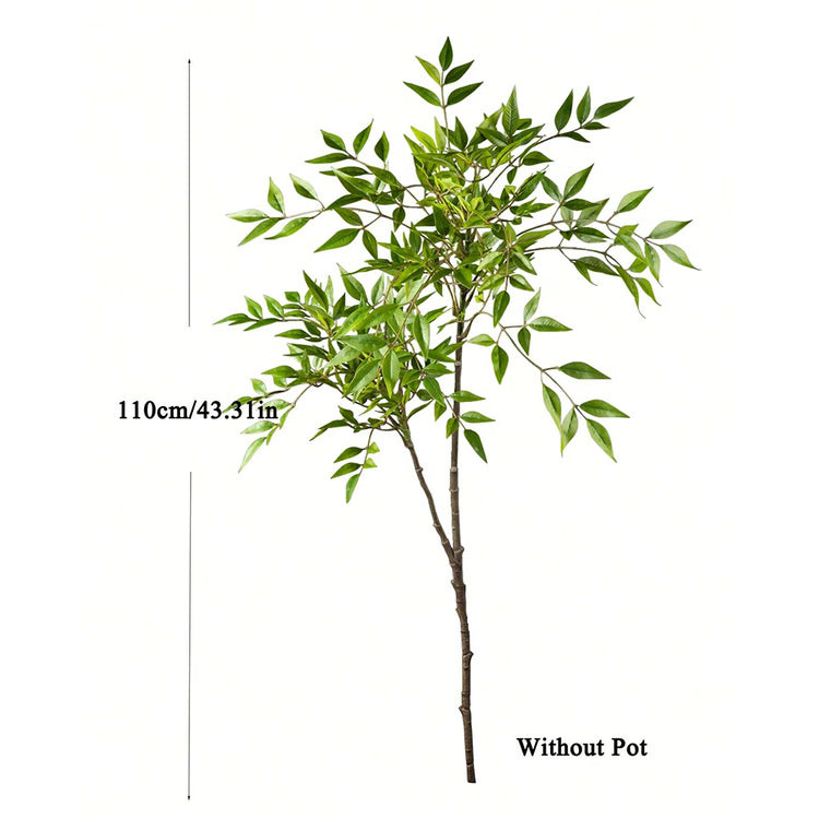 Green Tall Plants Fake, Artificial Plants Nandina Tree, Faux Branches Leaves Plants for Home Garden Office Decor