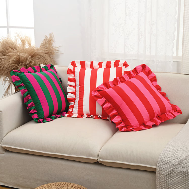 Striped Lace Velvet Pillowcase Soft Cushion Covers Luxury Cozy Pillowcases for Couch Bedroom Living Room Home Decoration