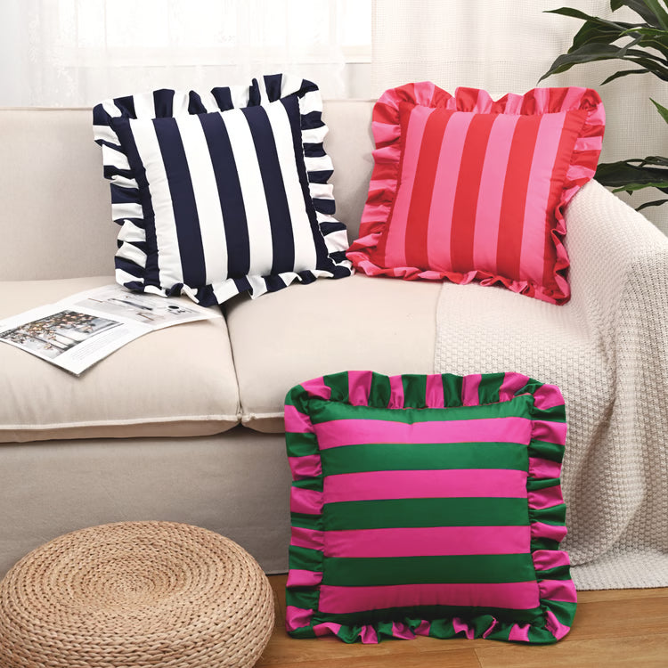 Striped Lace Velvet Pillowcase Soft Cushion Covers Luxury Cozy Pillowcases for Couch Bedroom Living Room Home Decoration