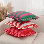 Striped Lace Velvet Pillowcase Soft Cushion Covers Luxury Cozy Pillowcases for Couch Bedroom Living Room Home Decoration