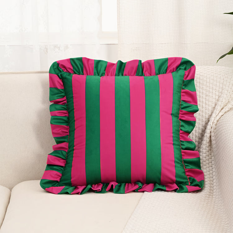 Striped Lace Velvet Pillowcase Soft Cushion Covers Luxury Cozy Pillowcases for Couch Bedroom Living Room Home Decoration