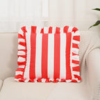 Striped Lace Velvet Pillowcase Soft Cushion Covers Luxury Cozy Pillowcases for Couch Bedroom Living Room Home Decoration